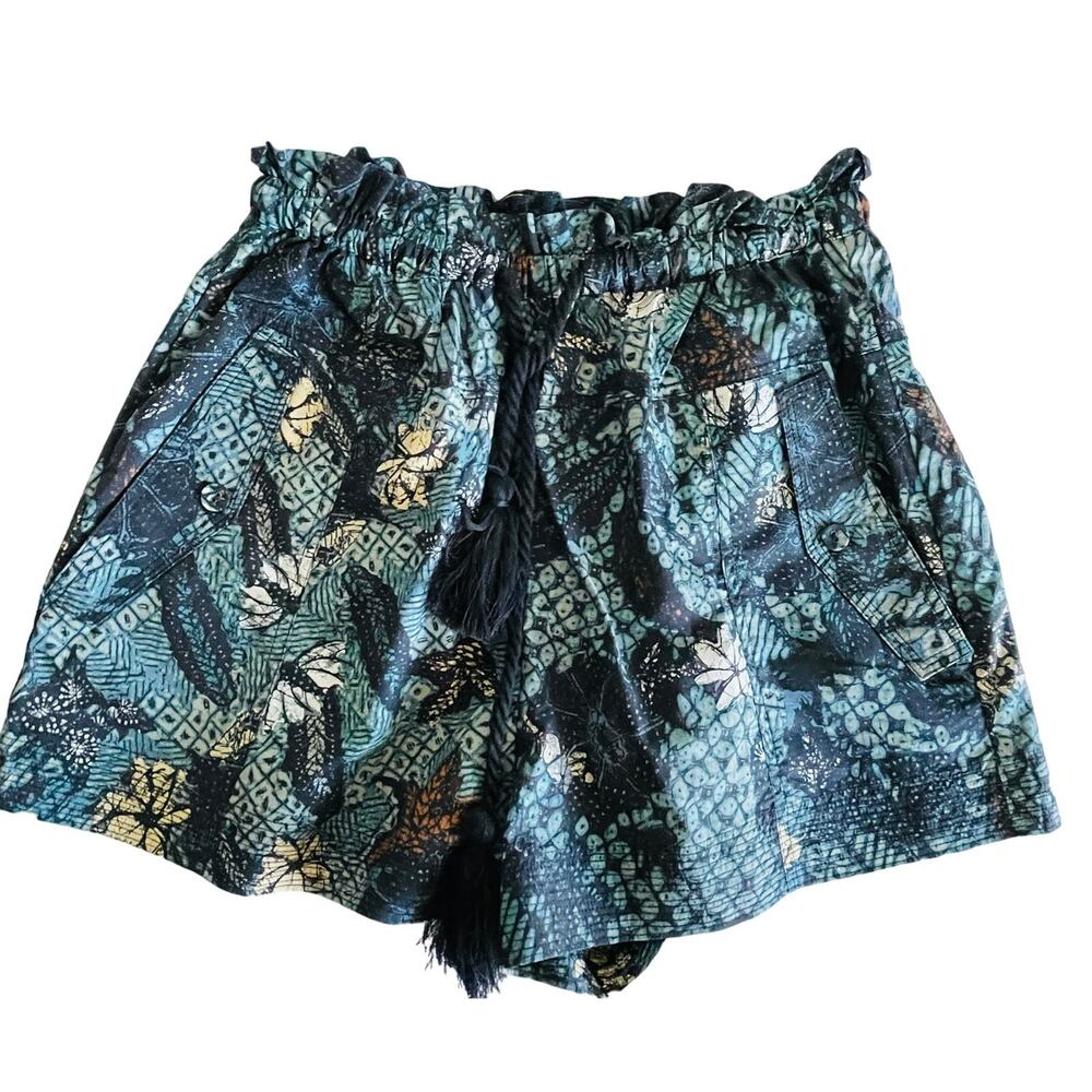 Ulla Johnson Blue and Black Patterned Women Shorts